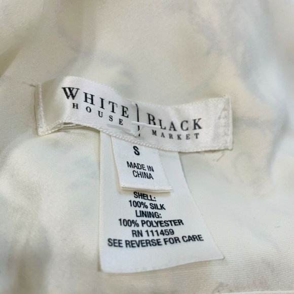 White House Black Market 100% Silk Babydoll Camisole Satiny Floral Light Sz S - Picture 9 of 10